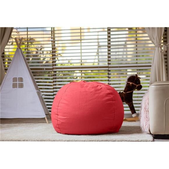 Stuffed Animal Storage Bean Bag Chair Cover for Kids | Stuffable Zipper - Picture 7 of 8